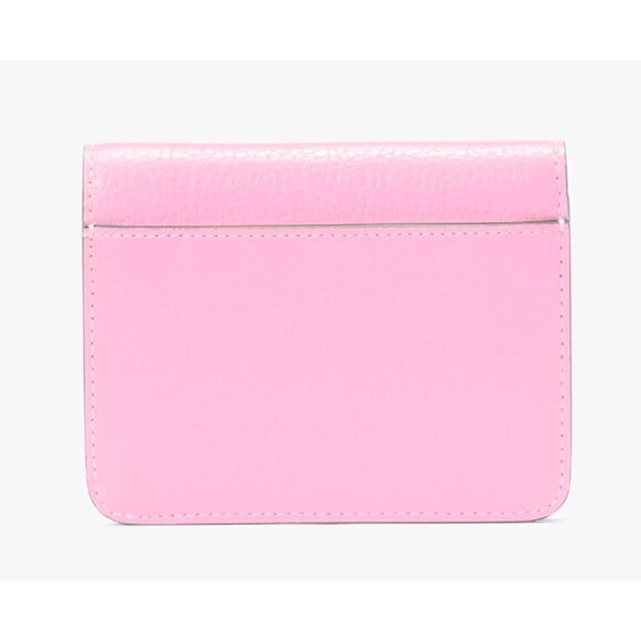 S Kate Spade Lena Small Bifold Wallet Pink Pebbled Leather KH788 NWT $179 Retail - Picture 3 of 6
